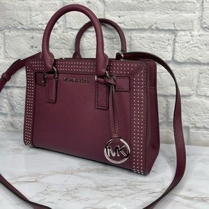 Michael Kors Micro Stud Plum Satchel